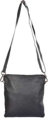 

UR CLASS Girls Casual Black Genuine Leather Sling Bag