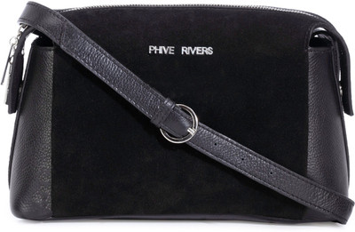

Phive Rivers Women Casual Black Genuine Leather Sling Bag