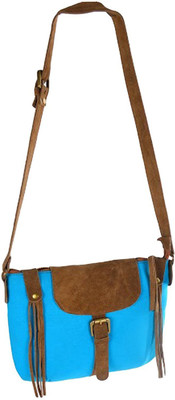 

Mankha Women Evening/Party Blue Canvas Sling Bag