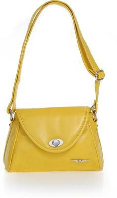 

Lino Perros Women Casual Yellow PU Sling Bag