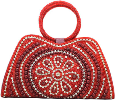 

Chouhan Stylish Girls Evening/Party Red Nylon Clutch