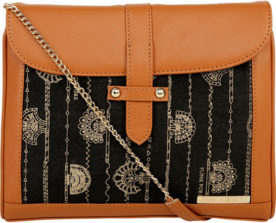 

FUNK FOR HIRE Women Casual Black Leatherette Sling Bag