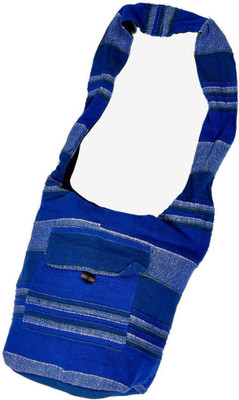 

Little India Women Casual Blue Cotton Sling Bag