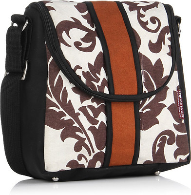 

Home Heart Women Casual Brown, Black, White Canvas, PU Sling Bag, Black;brown;white