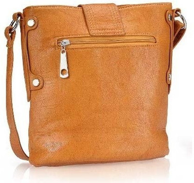 Lino Perros Women Casual Brown PU Sling Bag