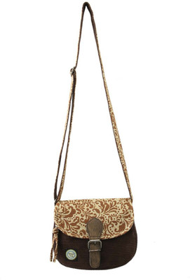 

Anekaant Women Casual Brown Cotton, PU Sling Bag
