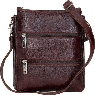 

American-Elm Men & Women Formal Brown Genuine Leather Sling Bag
