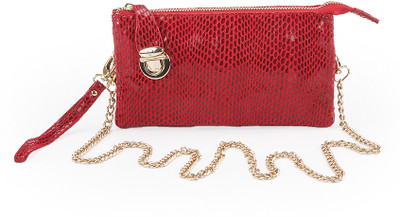 

FT Women Formal Red Genuine Leather Sling Bag