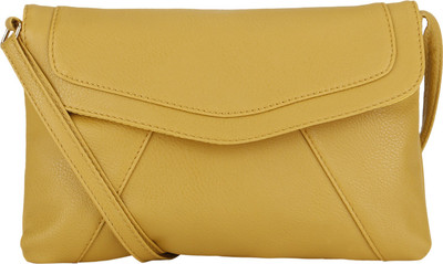 

Bling It On Women Casual Yellow PU Sling Bag