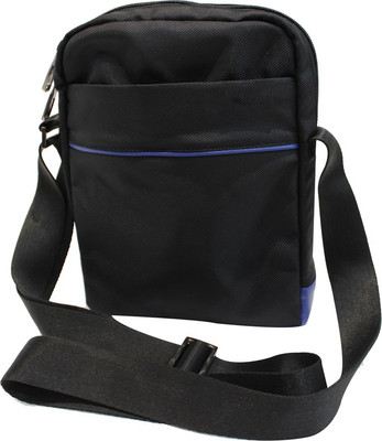 

American-Elm Men Formal Black Nylon Sling Bag