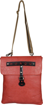 

Tryfeet Women Casual Red PU Sling Bag