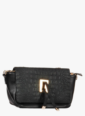 

Kalon Women Casual Black PU Sling Bag