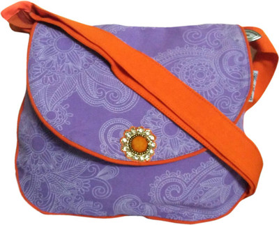 

Fly Angels Women Casual Purple Canvas Sling Bag