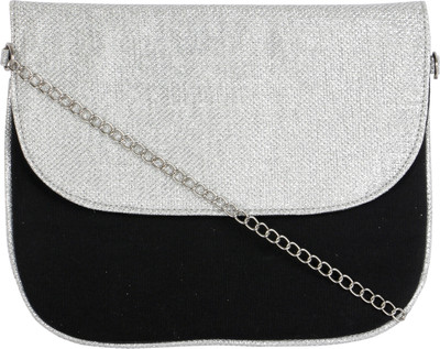 

Kanvas Katha Women Evening/Party Black Canvas Sling Bag