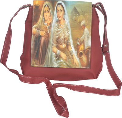 

Freddy's Men & Women Casual Red PU Sling Bag