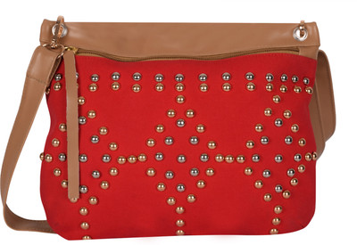 Kanvas Katha Women Casual Red Canvas Sling Bag