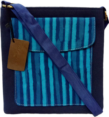 

Bhamini Women Blue Canvas Sling Bag