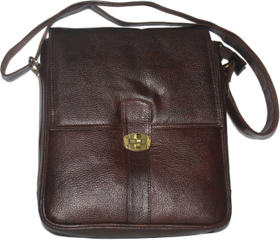 

HugMe.fashion Men & Women Brown Genuine Leather Sling Bag