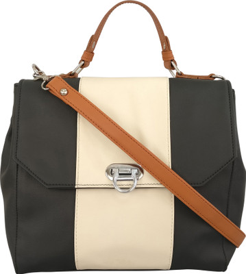 

Toteteca Bag Works Women Casual Black, White PU Sling Bag