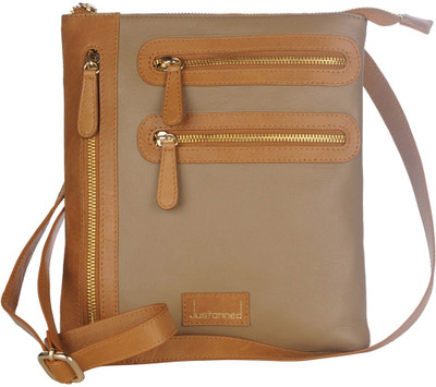 

Justanned Women Casual Beige Genuine Leather Sling Bag