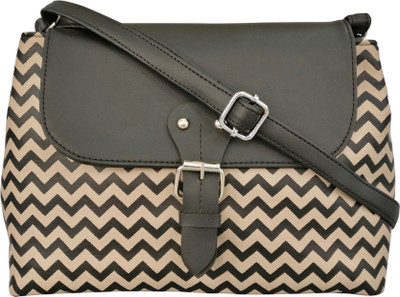 Toteteca Women Casual Black PU Sling Bag