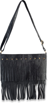 Felicita Girls Casual Black PU Sling Bag
