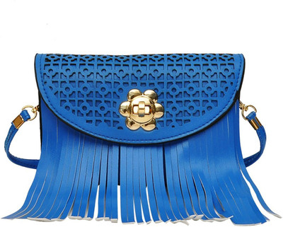 

Hawai Women Evening/Party Blue PU Sling Bag