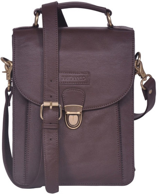 

Justanned Men Casual Brown Genuine Leather Sling Bag