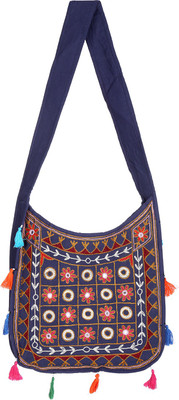 

Rajrang Women Casual Blue Cotton Sling Bag