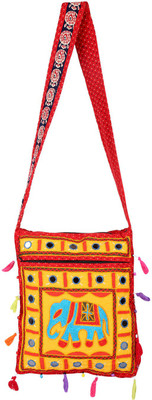 

Rajrang Women Casual Multicolor Cotton Sling Bag