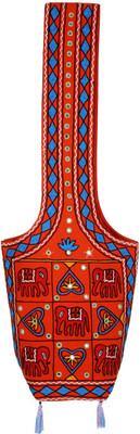 

Rajrang Women Casual Orange, Maroon Cotton Sling Bag, Maroon;orange