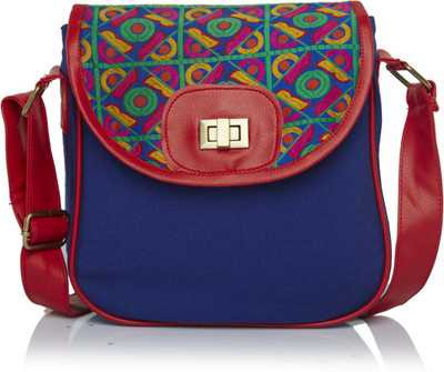 

Haqeeba Women Casual Blue Canvas Sling Bag