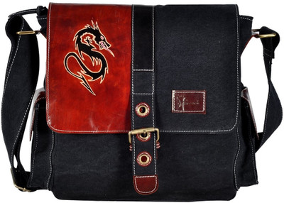 

Hawai Men & Women Casual Black Cotton Sling Bag