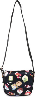 

Cappuccino Women Casual Black Nylon Sling Bag