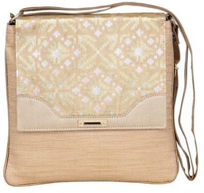 

Sunbeams Women Casual Gold Silk Sling Bag