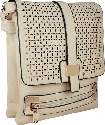

AZEEZ Girls Casual White Rexine Sling Bag