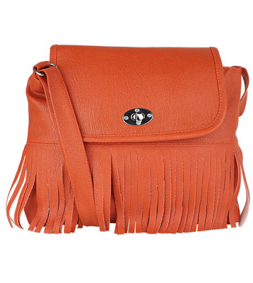 

Ritupal Collection Women Casual Orange PU Sling Bag