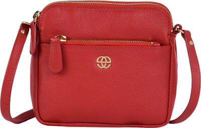 

Eske Girls Casual Red Genuine Leather Sling Bag