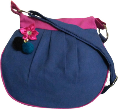 

Fly Angels Women Casual Blue Canvas Sling Bag