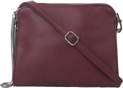 

London Design Girls Casual Maroon Leatherette Sling Bag