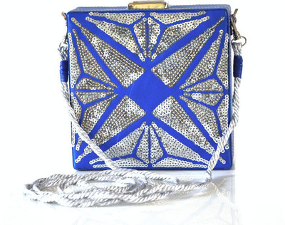 Dhruva Women Evening/Party Blue Genuine Leather Sling Bag