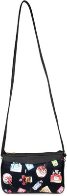 

Cappuccino Women Casual Black Nylon Sling Bag