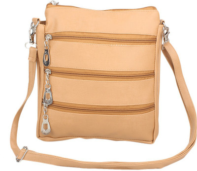 

Lovbird Women Casual Tan PU Sling Bag