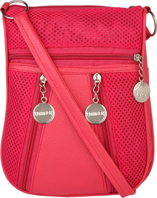 

Ashman Girls Casual Pink PU Sling Bag