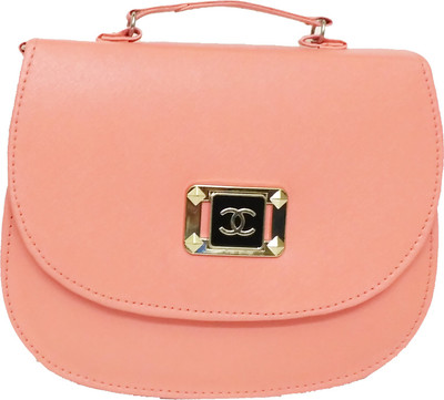 

Ravi Collections Women Casual Pink Leatherette Sling Bag