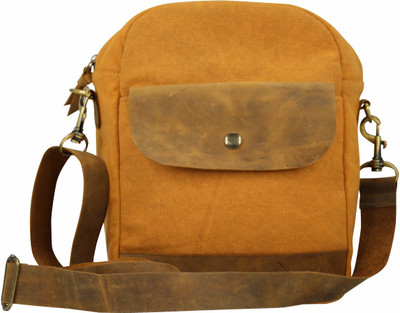 

Angesbags Girls Brown Canvas Sling Bag