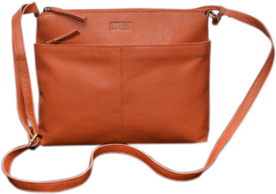 

Le Craf Girls Casual Orange Genuine Leather Sling Bag