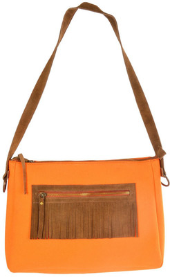 

Mankha Women Evening/Party Orange Canvas Sling Bag