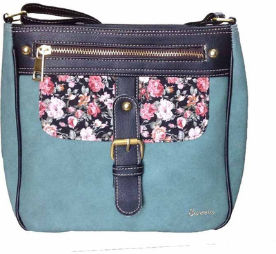 

Sweera Women Casual Green PU Sling Bag