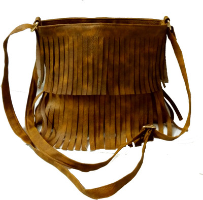 

Craveforit Girls Casual Tan PU Sling Bag